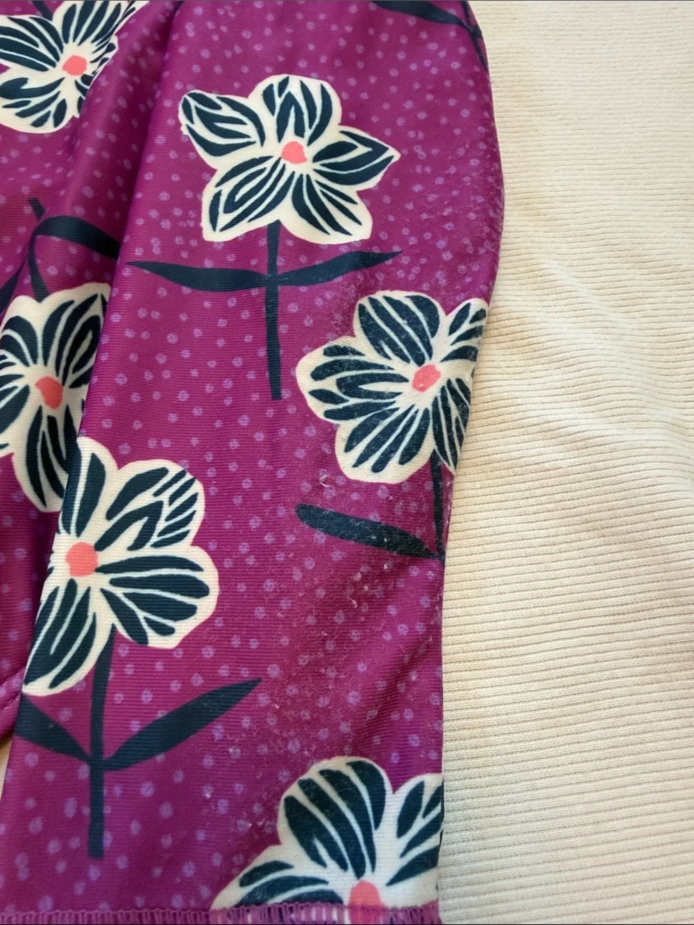 Tea Collection Purple Floral Long-Sleeve One-Piece Swimsuit - Size 2